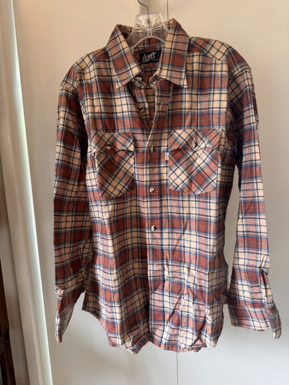 Vintage Levi’s Western-style plaid long-sleeved shirt - Size L